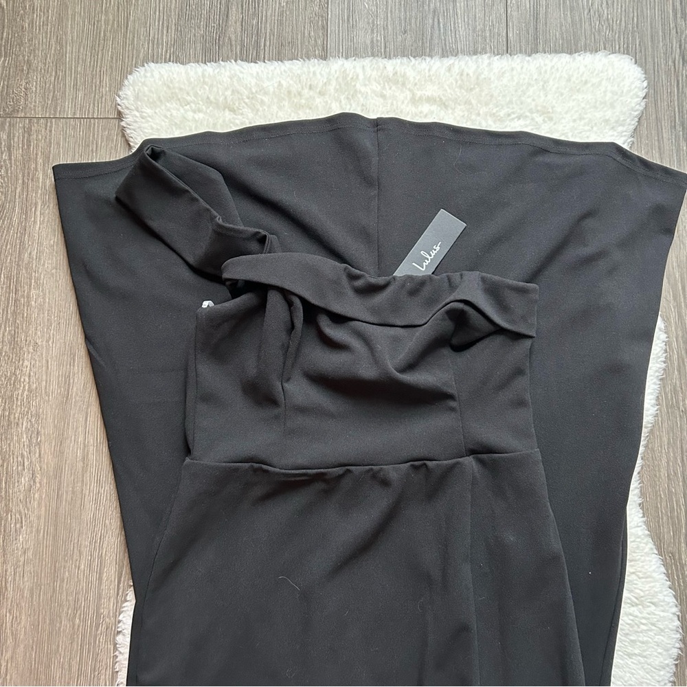 Lulu’s Celebrate the Aesthetic Black One Shoulder Maxi Dress NWT - Picture 3 of 6